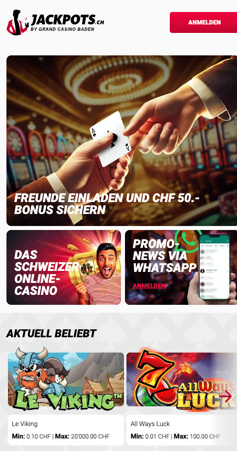 Archivierte Produktansicht von Jackpots.ch