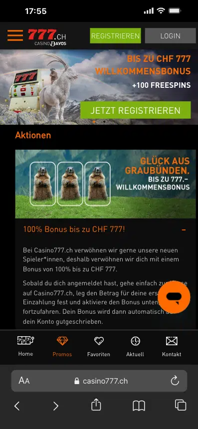 casino777.ch Casino Screenshot - Beste Online Casinos Schweiz
