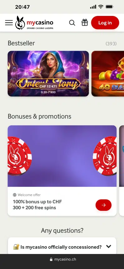 mycasino Casino Screenshot - Beste Online Casinos Schweiz