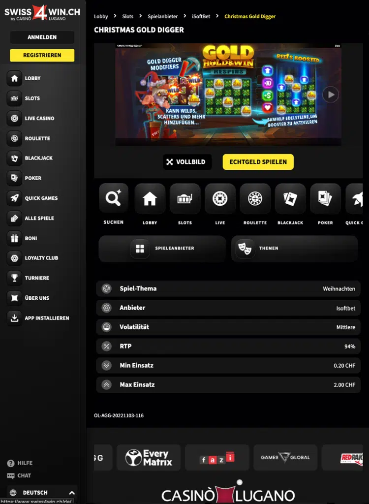 Swiss4Win Casino Screenshot - Beste Online Casinos Schweiz